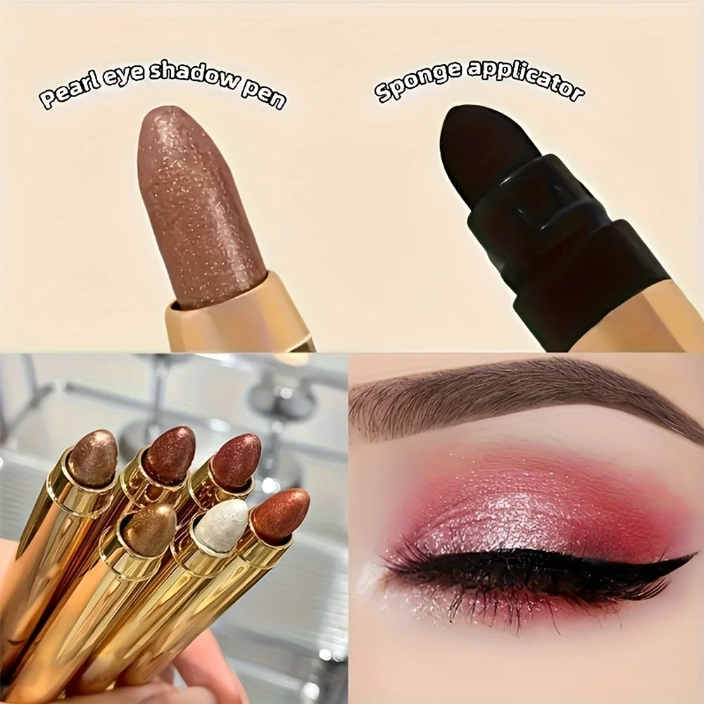 مجموعة عصا ظلال عيون فلاش مكونة من 6 قطع، فلاش متين مقاوم للماء ولمعان عالي، ألوان مختلطة، 5-8 ألوان، قلم مكياج للعين #3