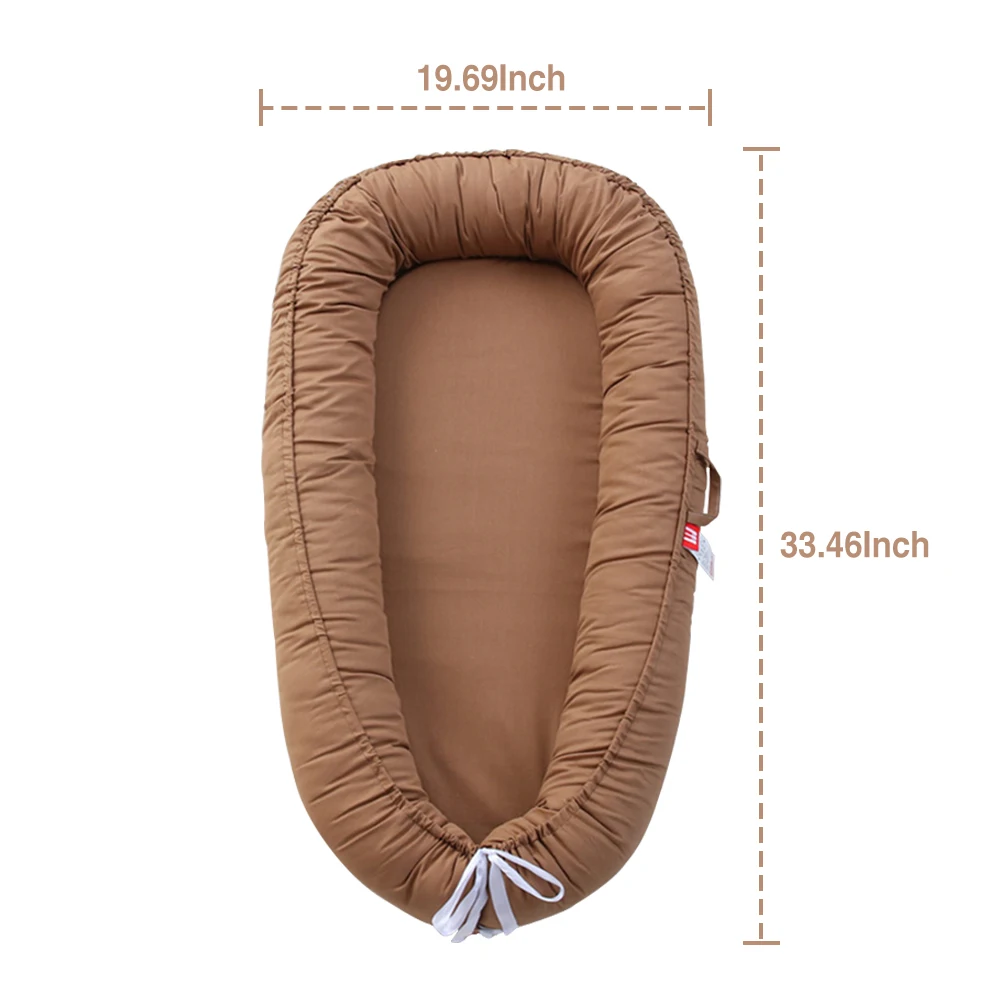 AnGku 19.7*33.46*5.12 Inch Cotton Breathable Baby Bed Portable Baby Nest for Newborn Sleeping Adjustable