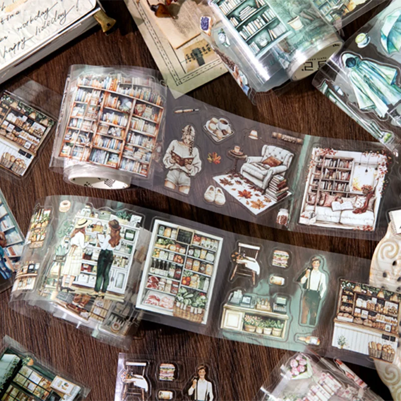 มิสเตอร์เปเปอร์ เทป PET แบบม้วน ยาว 200 ซม. สำหรับงาน Scrapbooking, วางแผนงาน, ตกแต่งกรอบรูป, ตกแต่งเคสมือถือ, วัสดุ DIY สำหรับงานคอลลาจ, สติ๊กเกอร์แบบม้วน