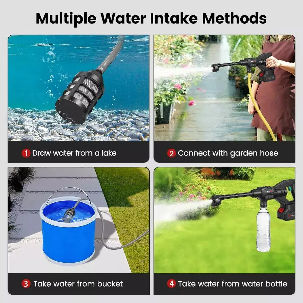 غسالة الضغط اللاسلكية، غسالة كهربائية محمولة مع بطارية محمولة بدون فرش، غسالة سيارات عالية الضغط #4