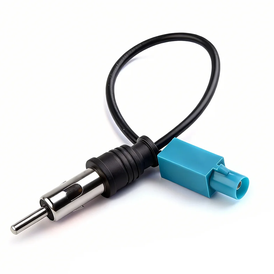 QXNY Car FM AM Stereo Radio Antenna Adapters Cable Fakra-Z Male To DIN Plug 15cm FM/AM Aerial To DIN Car Replacement Parts