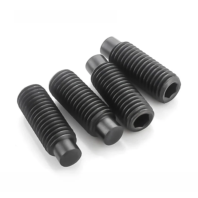 Vis de réglage à tête Allen en acier M3 M4 M5 M6 M8 M10 M12 Grade 12.9, à six pans creux avec pointe de chien, boulon d'extrémité convexe DIN915