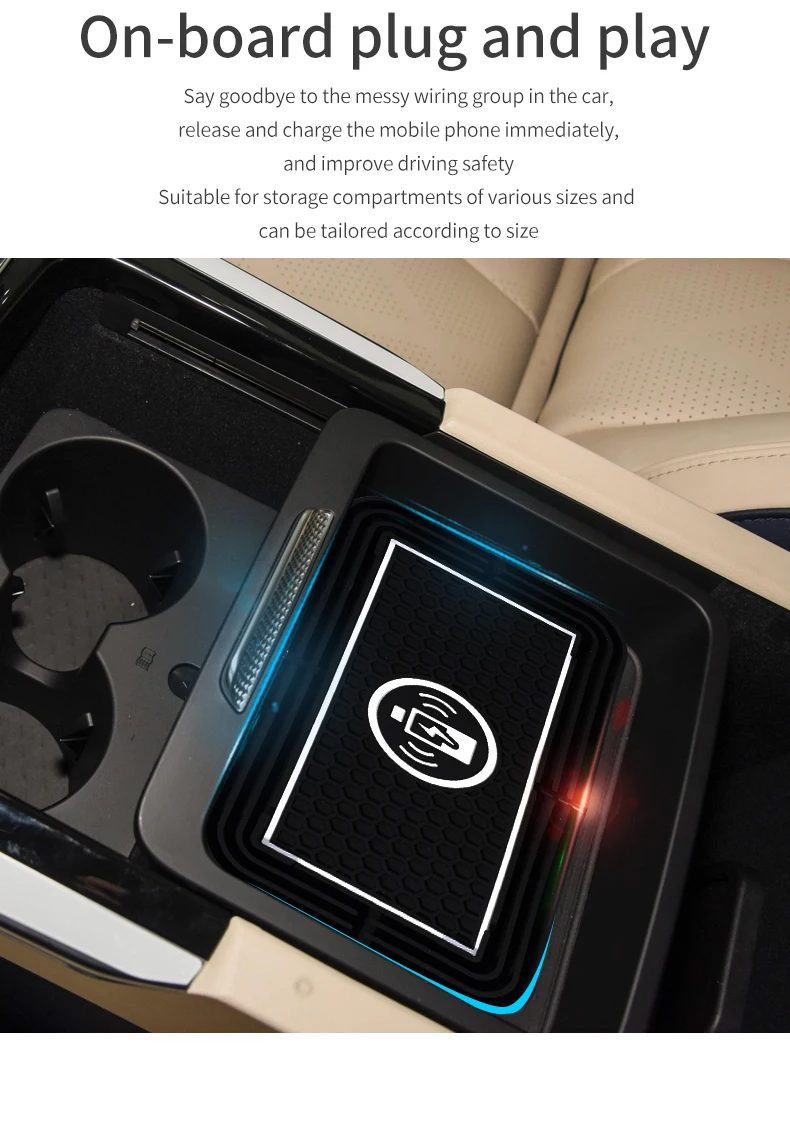 Kabelloses Auto-Ladegerät Silikon-Antirutschmatte für iPhone 18 17 16 15 14 Samsung S24 S23 Xiaomi Auto-Handy-Schnelllade-Induktionsmatte – Detail 2
