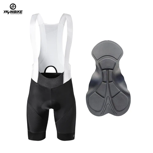 Imagen 2 del producto Ykywbike-pantalones cortos con pechera para ciclismo para hombre, ropa para exteriores, medias acolchadas con pechera para montar en bicicleta, ropa de ciclismo de secado rápido