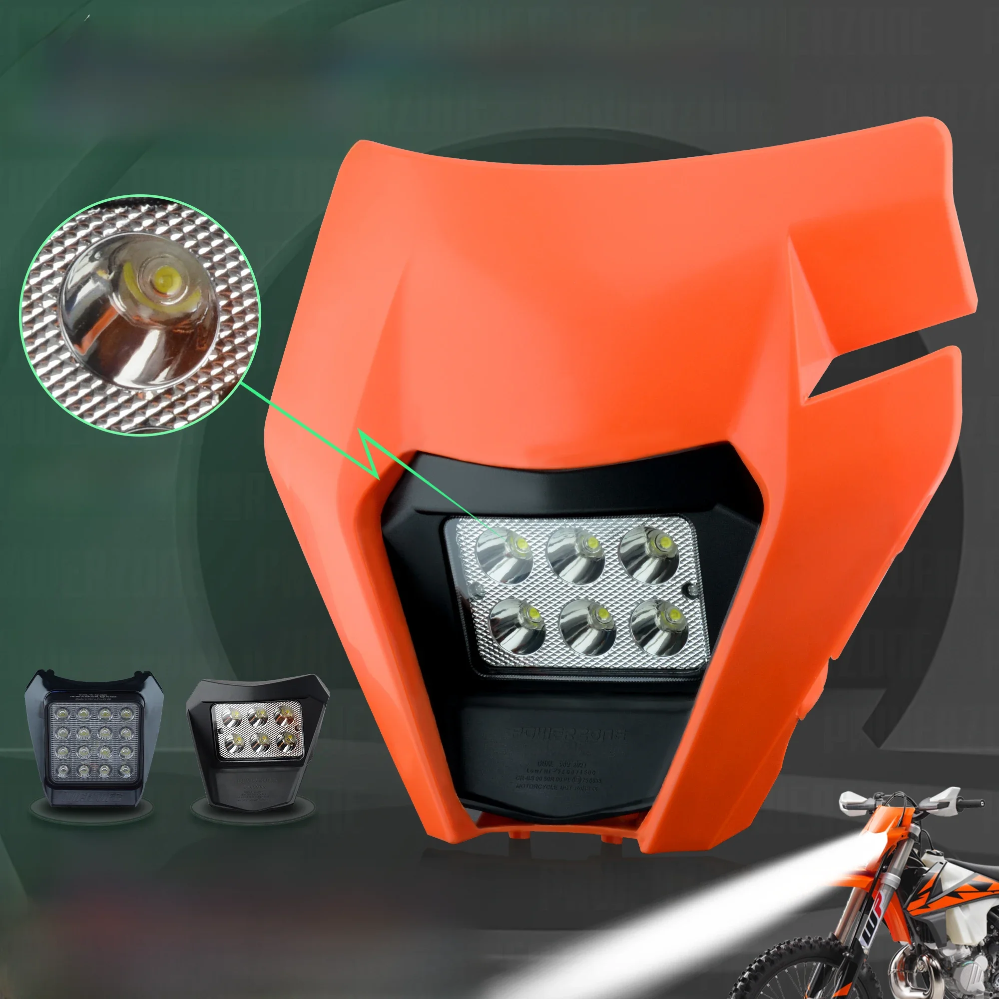 AliExpress POWERZONE PowerZone Motorcycle LED Headlight Headlamp Head Light Supermoto Fairing For KTM EXC SXF MX Dirt Bike Enduro LED Headlight