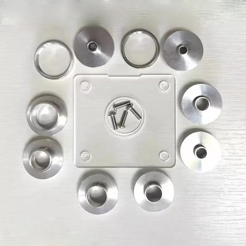 Runde Grundplatte + Führungsbuchsen für Fräsmaschinen aus Aluminiumlegierung mit vorgebohrten Löchern zum Gravieren und für elektromechanische Holzbearbeitung. – Detail 3