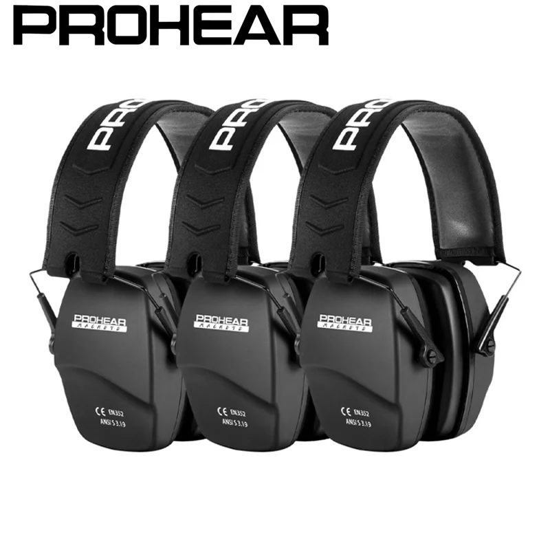 prohear-3pcs-passive-noise-reduction-earmuffs-safety-ear-protection-foldable-hearing-protector-for-shooting-gun-range-hunting