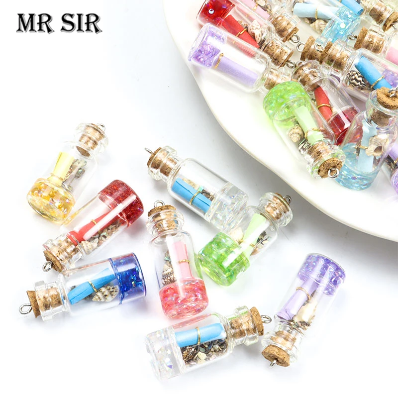 Fashion Natural Eternal Flower Wishing Bottle Charms DIY Making Jewelry Handmade Findings Necklaces Keychain Pendant Accessories