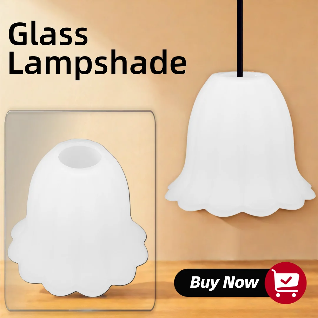 

Frosted Glass Lamp Shade Replacement Lace Lampshade for Chandelier Pendant Light Floor Lamp Bedroom Light