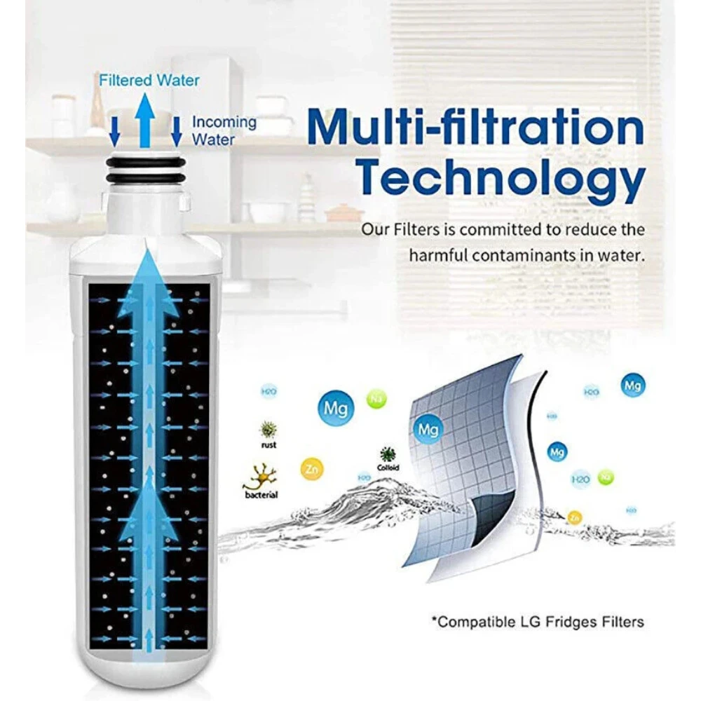 Filtre À Eau Réfrigérateur Lot De 10 Compatible Avec for LG LT1000P NSF42 Refresh Système De Glace Cartouche De Remplacement Pour Modèles De Réfrigérateur