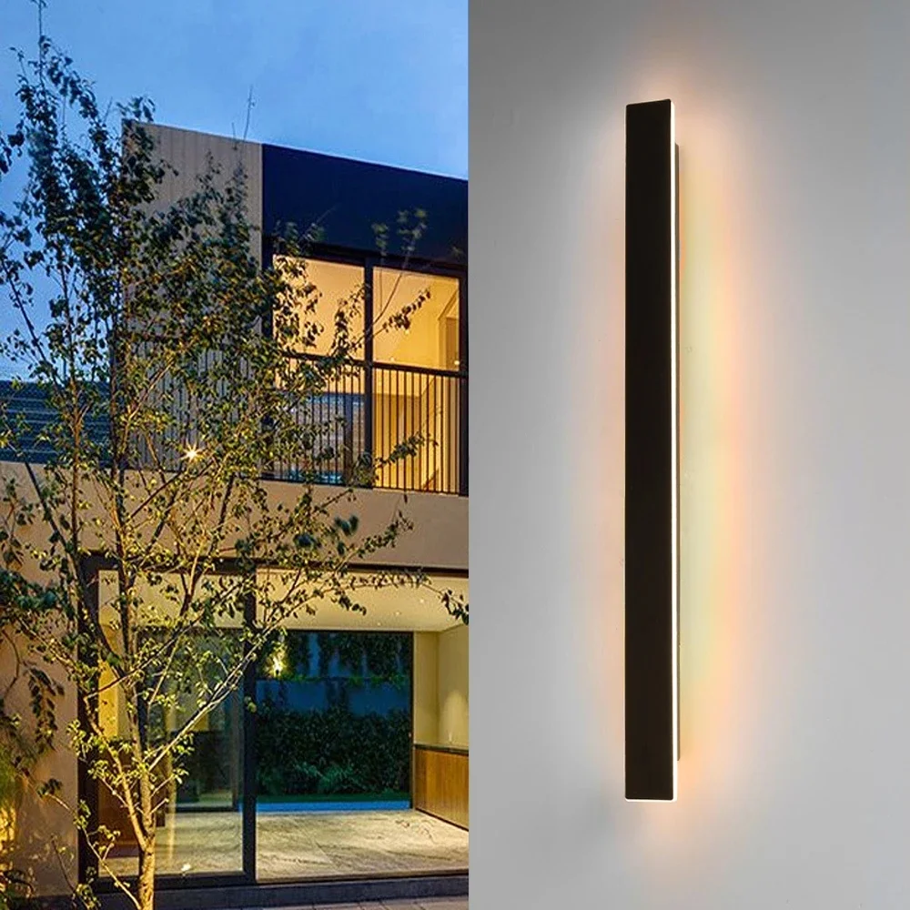 2/1 Stuks Dimmen Waterdichte Led Lange Wandlamp Tuindecoratie Buitenverlichting 85-265V Led Wandlamp Externe Schans - afbeelding 2