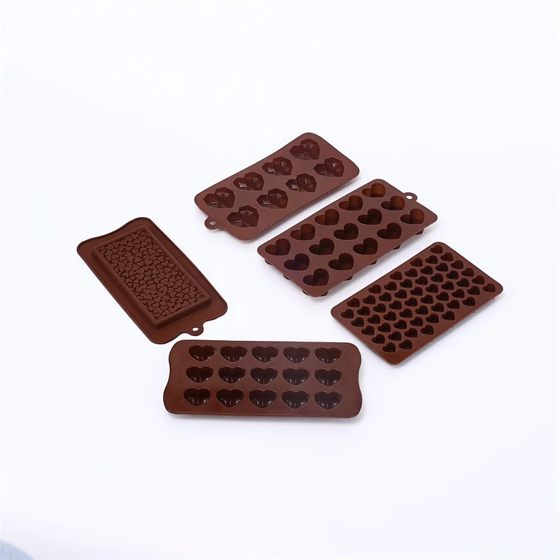 Molde dos doces do chocolate da não-vara dos moldes do silicone da forma do coração, molde do chocolate do silicone moldes repostería acessórios do