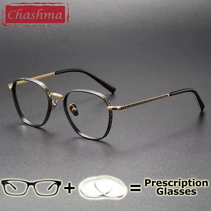 

Очки по рецепту Chashma, мужские очки из чистого титана, оптические линзы, прогрессивные фотохромные линзы, овальные высококачественные очки