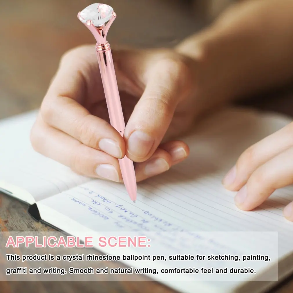 Роскошная портативная большая ручка с кристаллами шариковые ручки канцелярские принадлежности шариковая ручка товары для дома офиса школы Прямая поставка оптовая продажа