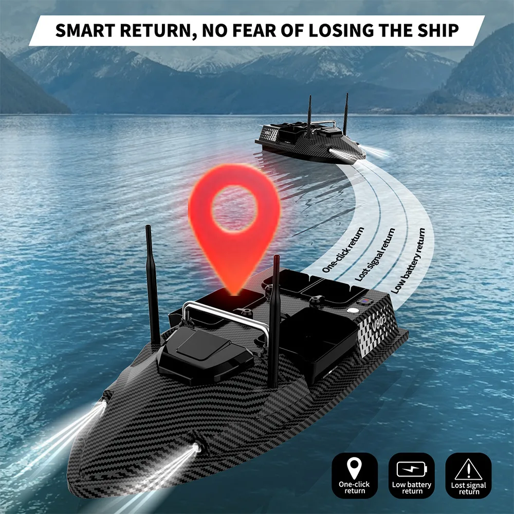 Flytec V803 Pro Eingebautes Sonar-Fischfinder-GPS-Köderboot 24000 mAh RC-Angelköderboot mit zwei Akkus 4 Angelpunkte 3 kg maximale Belastung – Detail 16