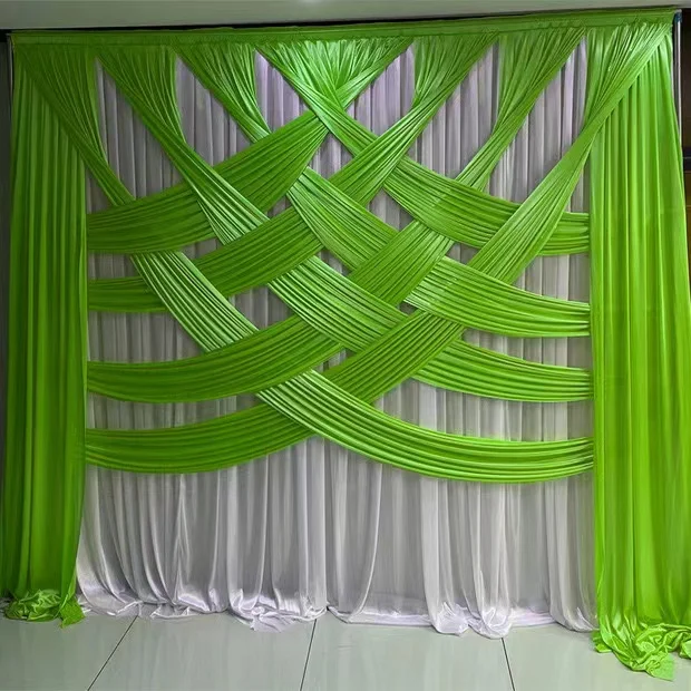 

10x10ft Ice Silk Wedding Backdrop Curtain Stage Background For Event Party Decoration