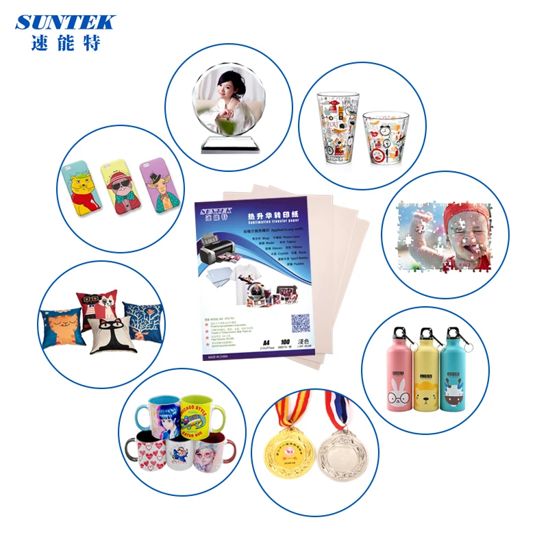 Sublimation Heat Transfer Paper A4 160gsm T-shirt Transfer Paper For Inkjet Printer Light Color Cotton Textile 50 sheets/bag