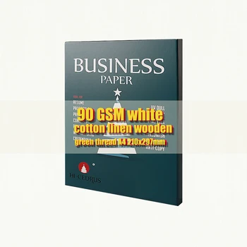 UVには見えないリネン紙,緑の糸,100枚のシート,gCY019,90gsm,綿75%,25%,a4,210*297mm