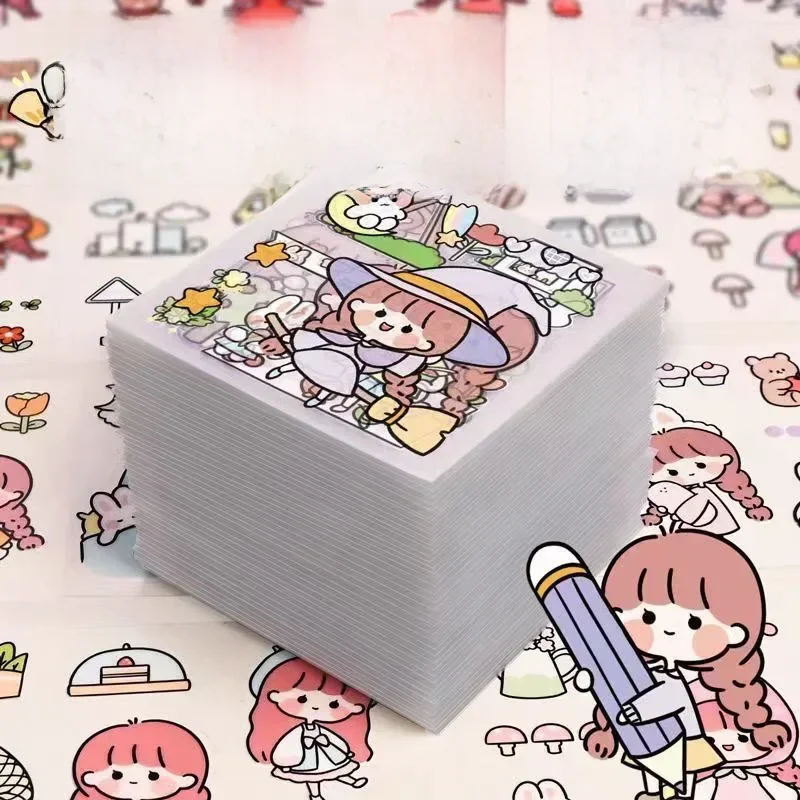 10/20/50Pcs Kawaii Autocollants PET Motif Dessin Animé Scrapbooking Autocollant Mignon BRICOLAGE Manuel Autocollants Décoration Papeterie Fournitures