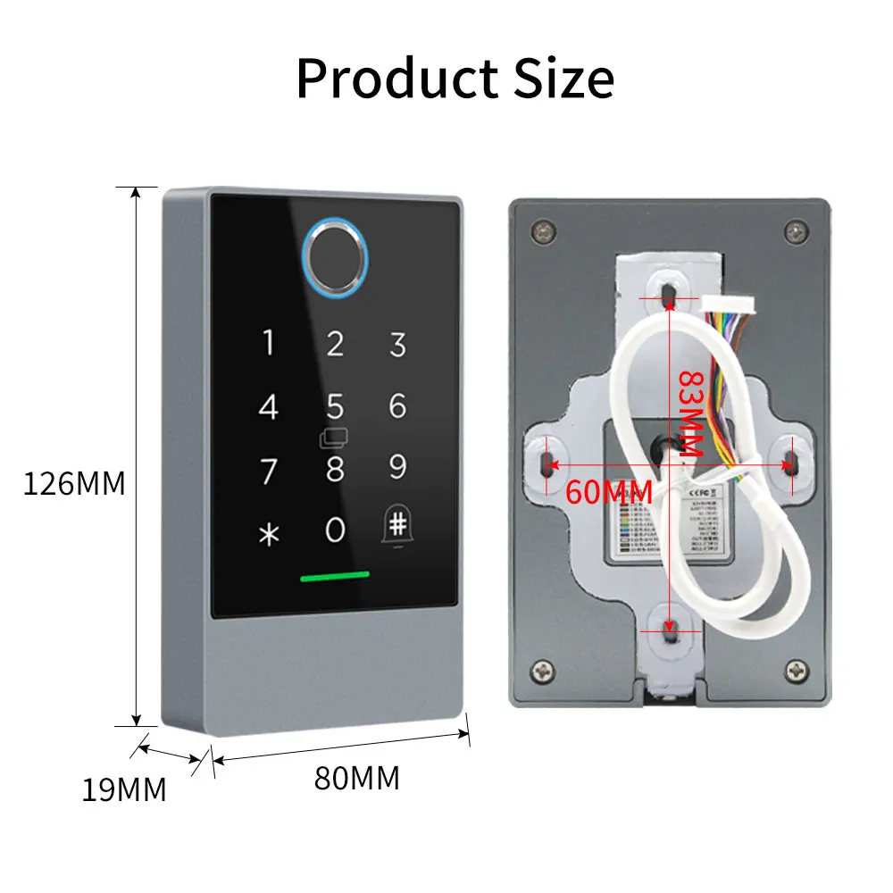 Inteligente Standalone Controlador de Acesso, Cartão RFID, Senha, APP Controle Remoto, Alexa, Impermeável, TTLock APP, K3, K3F, IP67