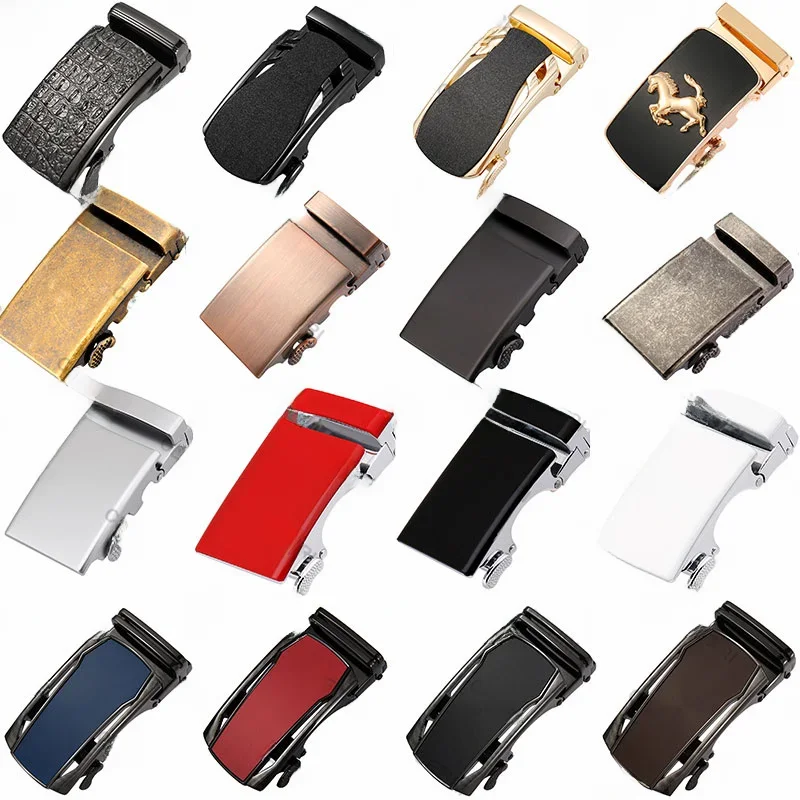 Tête de boucle de ceinture bleue et noire de haute qualité pour hommes, boucle automatique en alliage pour ceinture en cuir à cliquet de 3.5CM de largeur