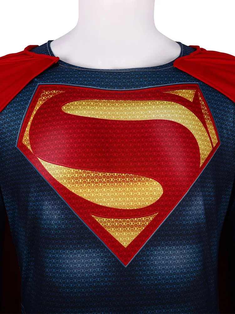 زي Disfraz Superman التأثيري للرجال البالغين، بدلة قطعة واحدة للبطل الخارق، ملابس حفلات الهالوين
