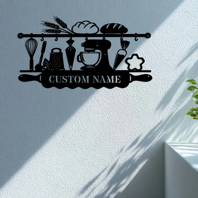 Personalized Kitchen Iron Wall Art, Baking Themed Sign, Lovely Decor for Farmhouse Kitchen view 5