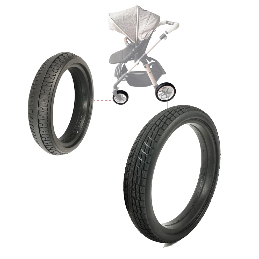 Custom Pioneer-Stroller Tire Front Or Rear Wheel PU Tubeless With Tread Direct Replace Silver-Cross Buggy Accessories