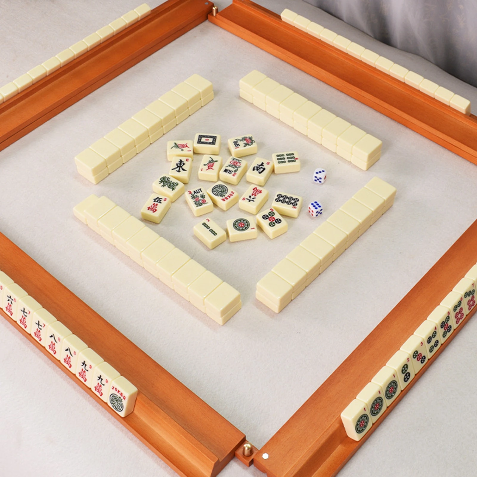 

4 Pcs Mahjong Game Rack Solid User Friendly Smooth Push Rod 2 in 1 Functionality Lovers Gift for Holiday Family Gatherings Party