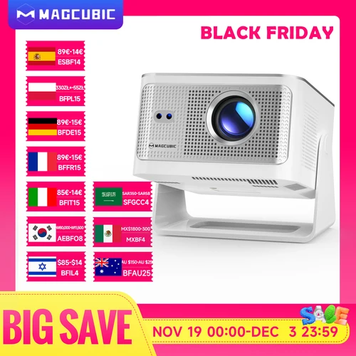 Proyector Magcubic 900ANSI Android 14, enfoque automático, compatible con 8K nativo 1080P con Wifi6 BT5.4 16G Allwinner H726 portátil HY350Max