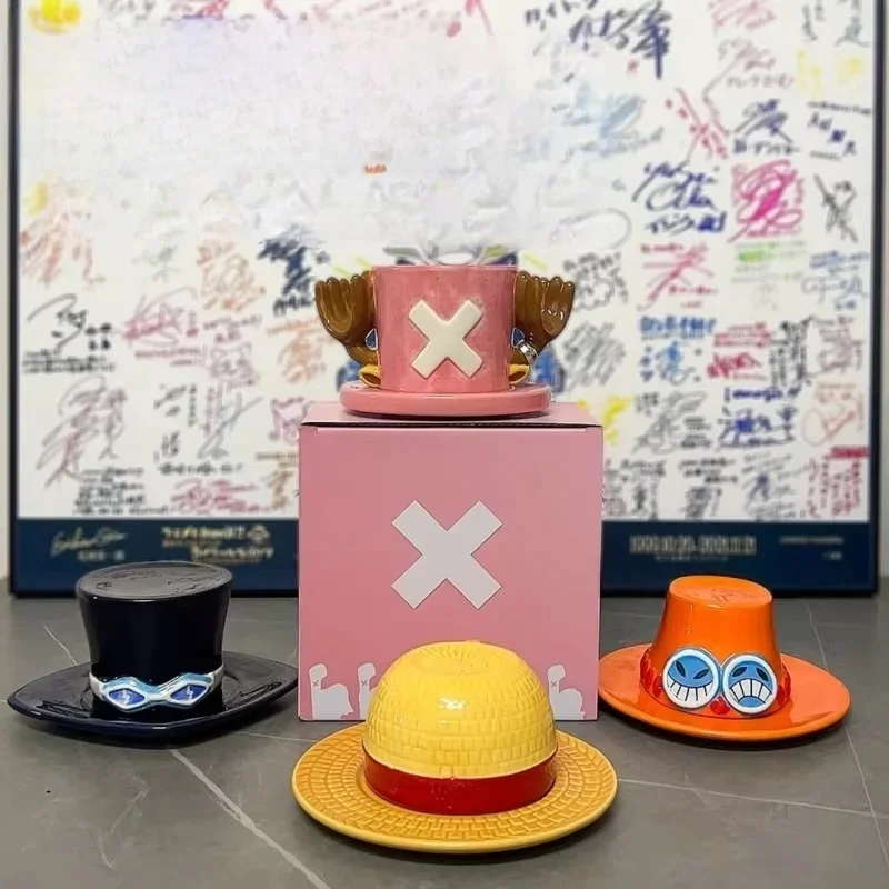 Hoge Kwaliteit Cartoon Een Stuk Luffy Strohoed Kom Water Cup Decoratie Anime Leuke Ramen Kom Keramisch Servies Vakantie Geschenken - afbeelding 2