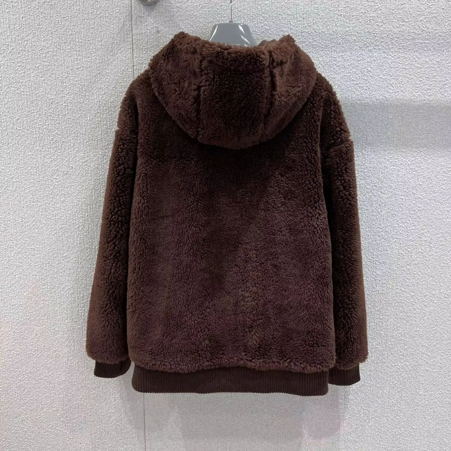 

2025 Autumn/Winter Casual Fashionable High Quality Hodded Pocket Wool Blend Fleece Half-Zip Sweatshirt