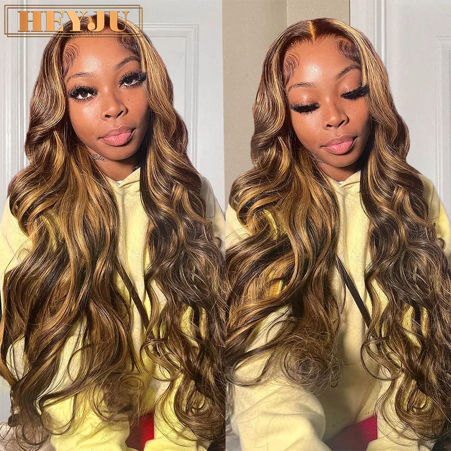 Body Wave Highlight Wig Human Hair 13x4 13x6 Hd Lace Frontal Wig Cheap Brazilian Color Glueless Wig Human Hair Loose Deep Wave