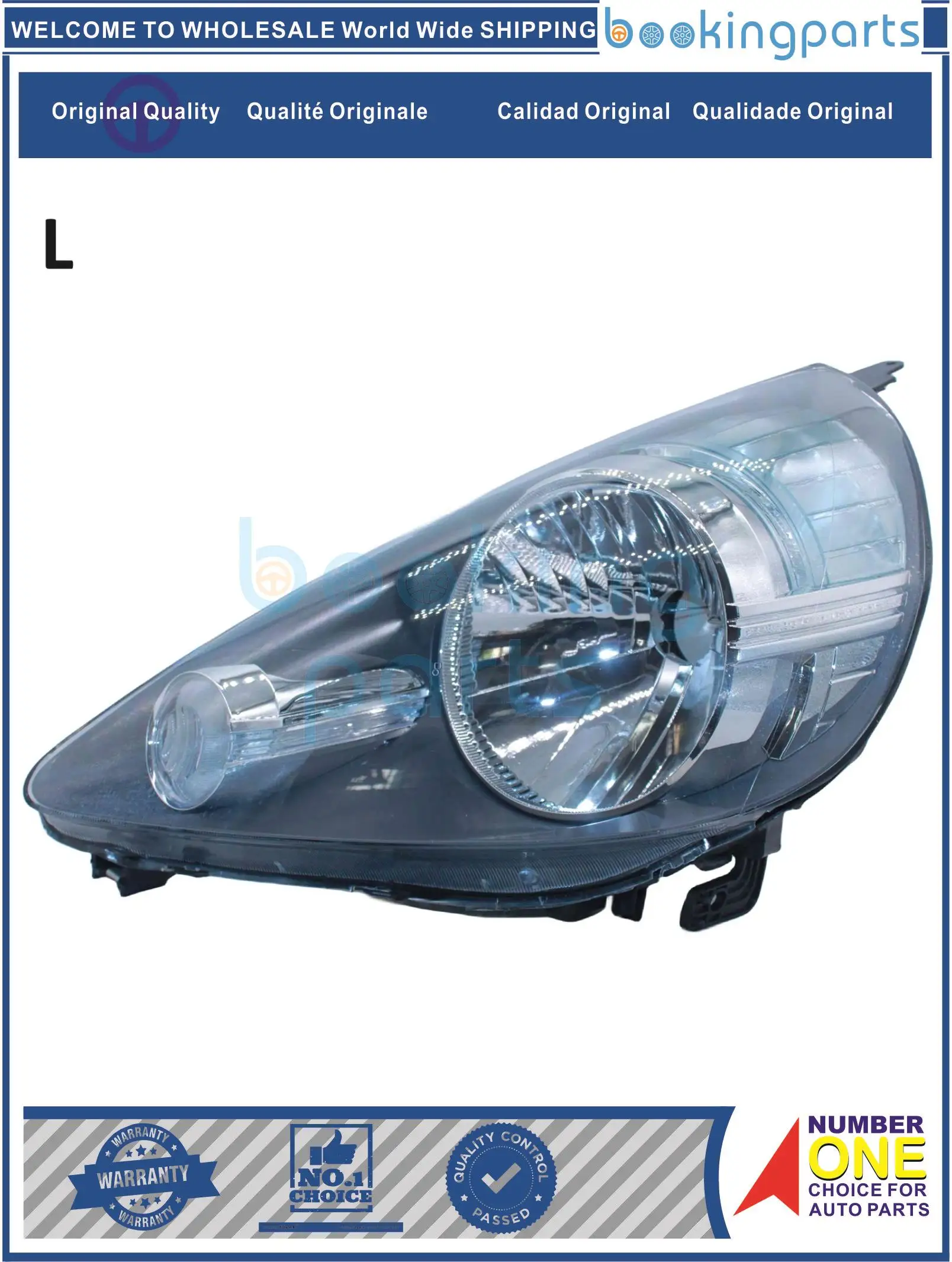 

HEA32076(L),2171153,33151SAAJ11 Headlamp For HONDA FIT/JAZZ GD1/GD3 1.3L BLACK 04-06