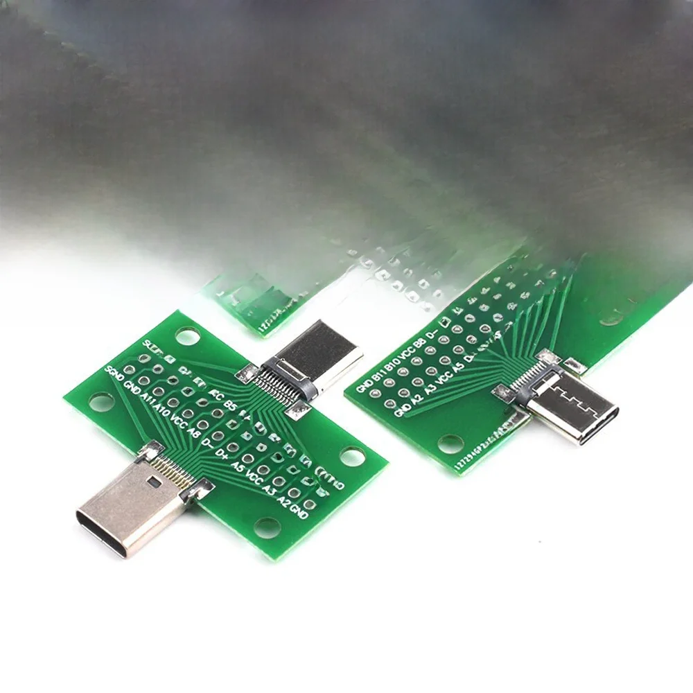 Javino Type-C męski na żeński USB 3.1 Test PCB Board Adapter Type C 24P 2.54mm Gniazdo złącza do przesyłania danych przez kabel linii danych — zdjęcie 2