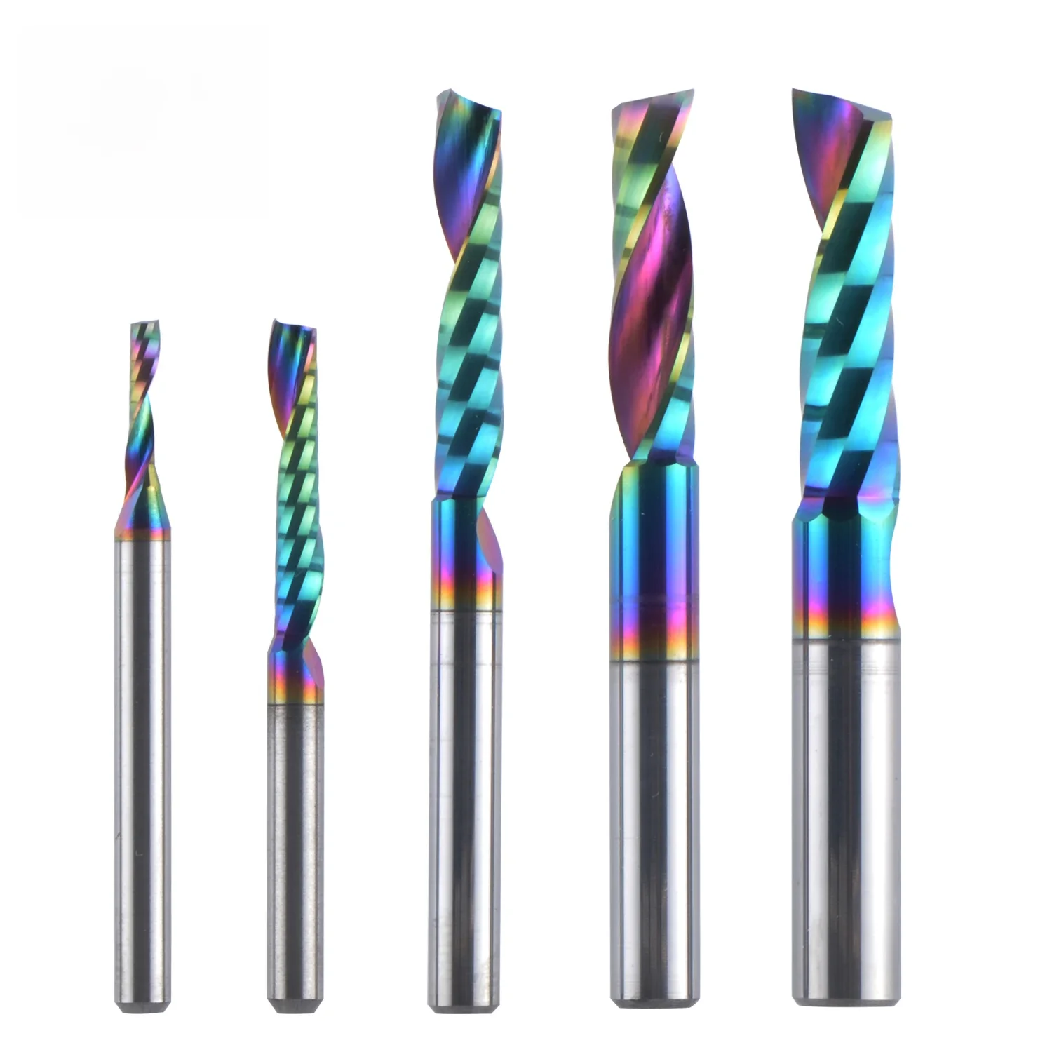 1 st AAAAA Enkele Fluit Carbide Spiraal Frees 3.175, 4.5, 6mm Aluminium Frees Graveren Houtbewerking Acryl DLC Coating - afbeelding 2