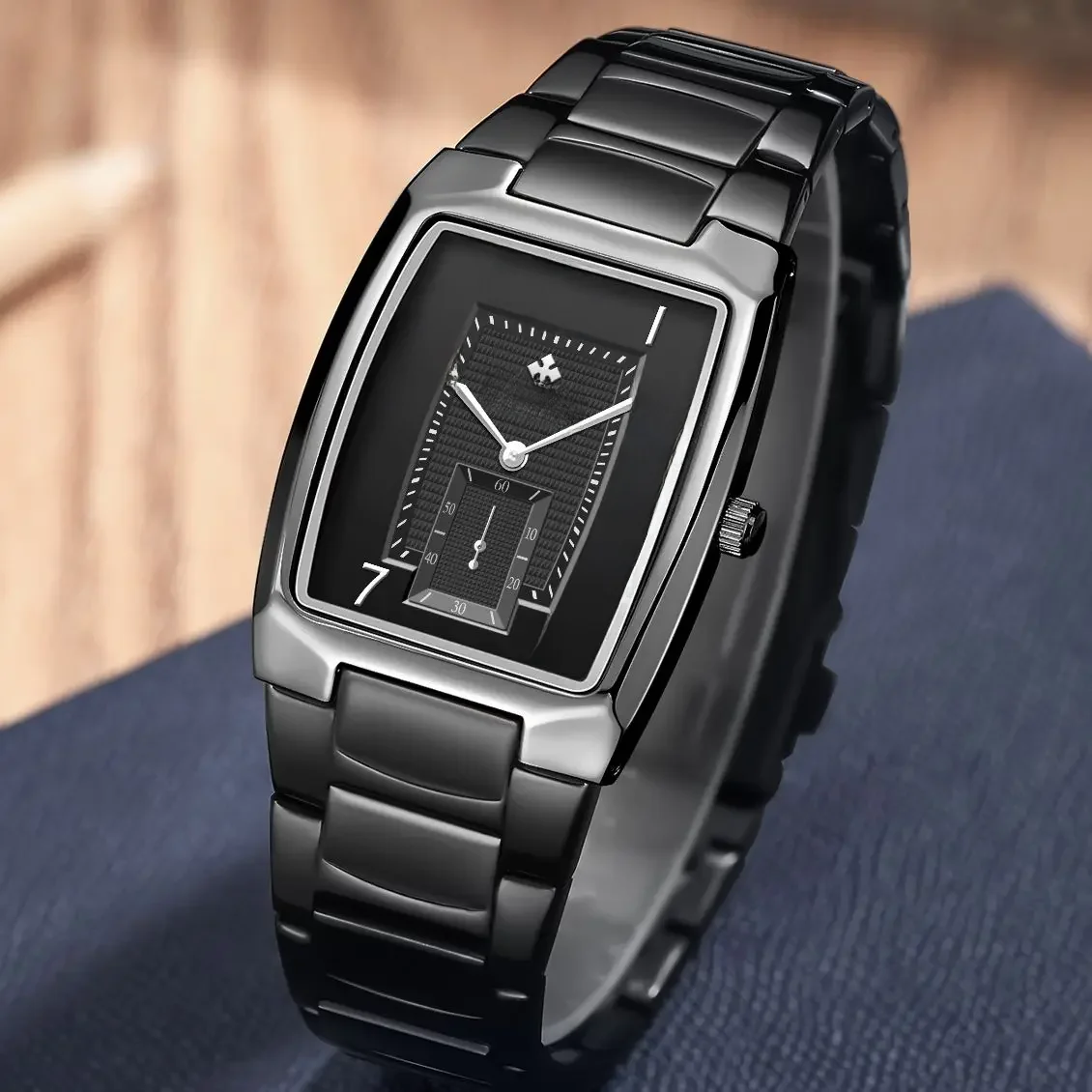 WWOOR-Montre à quartz carrée étanche pour homme, montres-bracelets d'affaires, noir, luxe, décontracté, nouvelle marque supérieure, mode