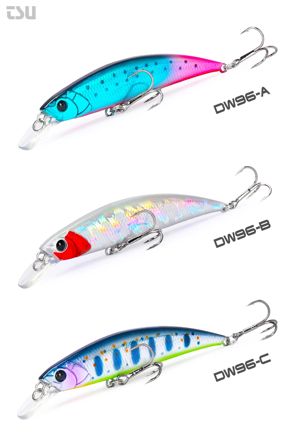 TSURINOYA Angeln Lure Sinking Minnow 80S 12g DW96 8cm Multi-farbe Rockfish Jerkbait Harten Köder Süßwasser salzwasser Wobbler – Detail 14