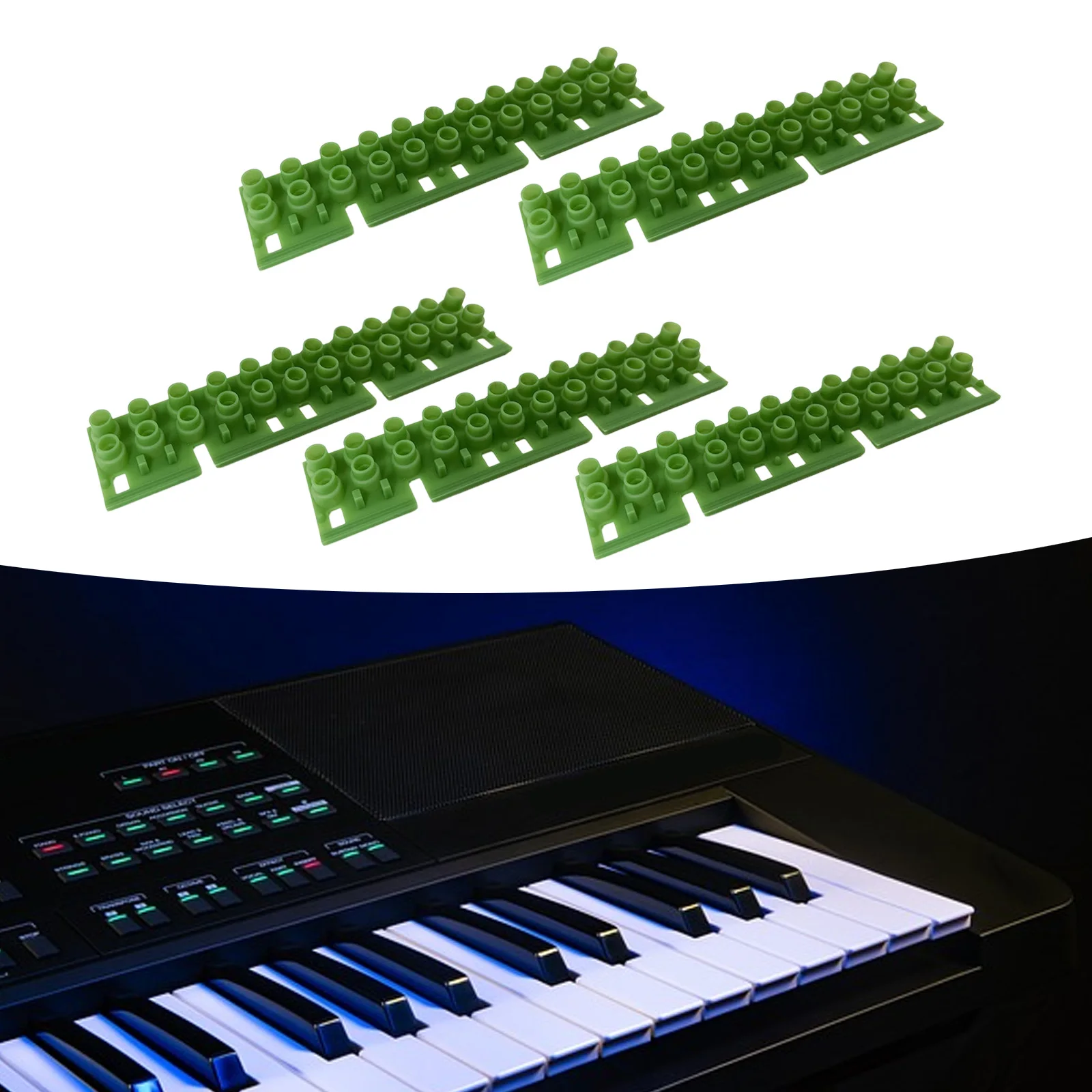 

5 Key Contact Conductive Rubber Pad High Sensitivity Replacement for Electronic Keyboard Instrument Repair Maintenance Accessory