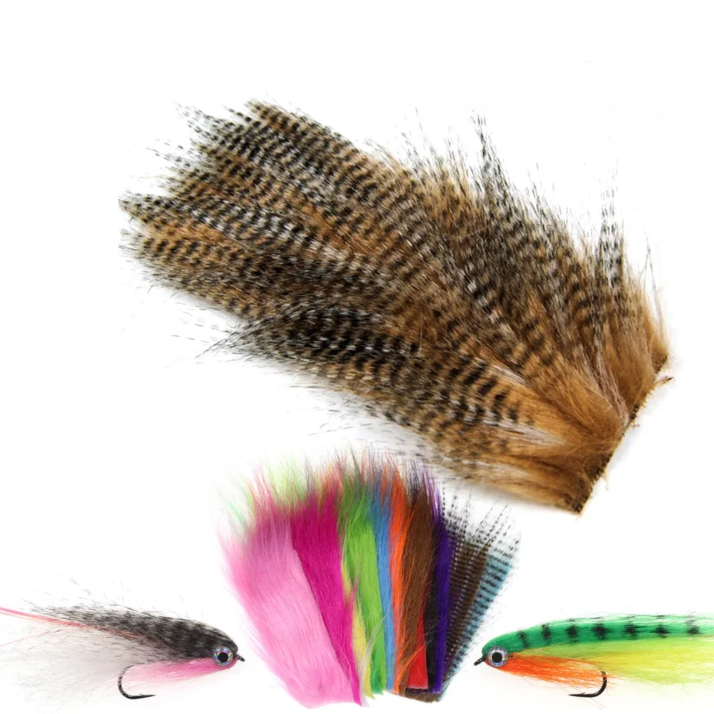 Vtwins Miękkie włókno syntetyczne Grizzled Furabou Craft Futro Syntetyczny materiał Wędkarstwo muchowe Materiały wiązujące Streamer Tail Wing Grizzy — zdjęcie 2