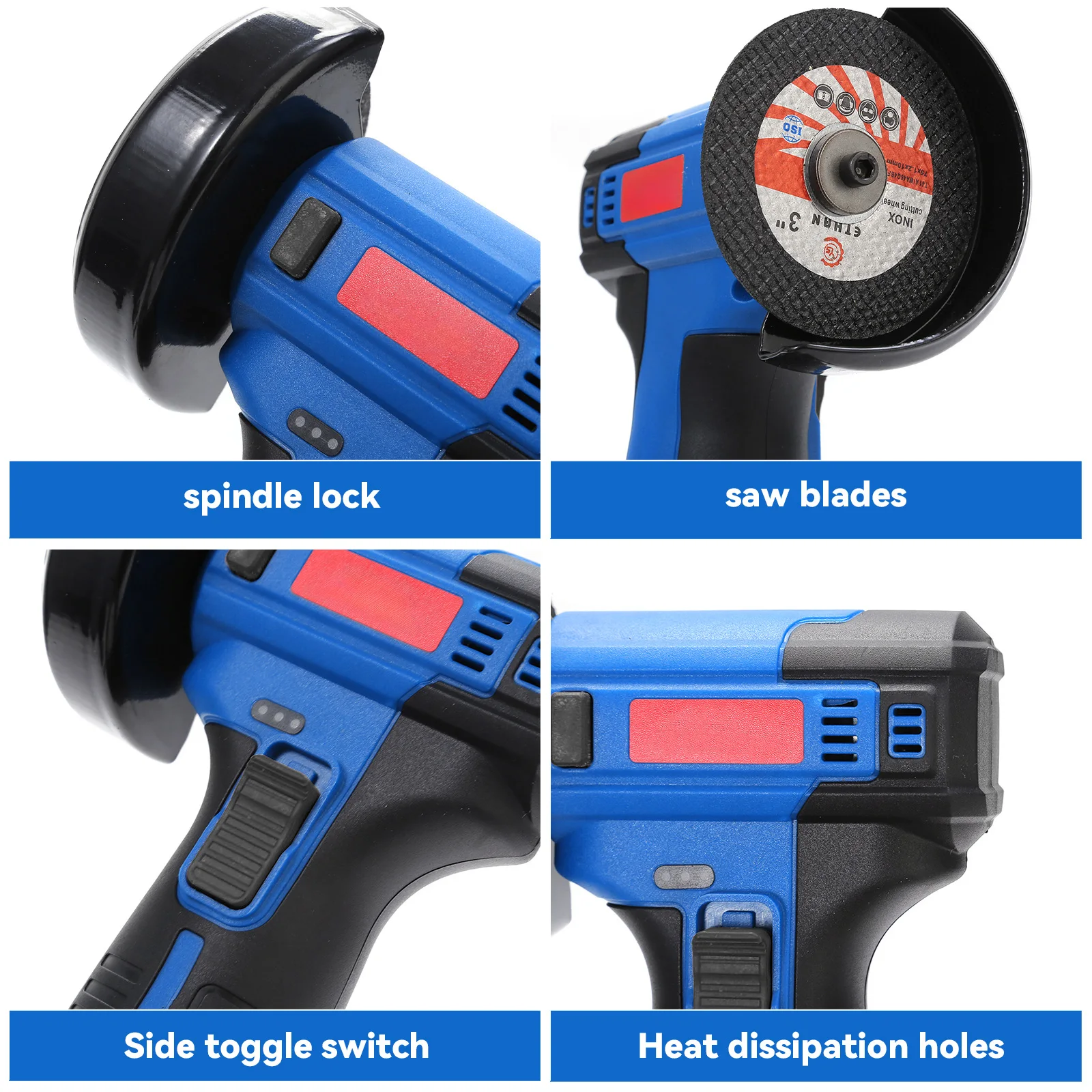 12V Kabelloser Elektrischer Winkelschleifer 600RPM Lithium-Akku Mikro-Polierschleifer Diamantschneid- und Leistungsschleifer – Detail 4