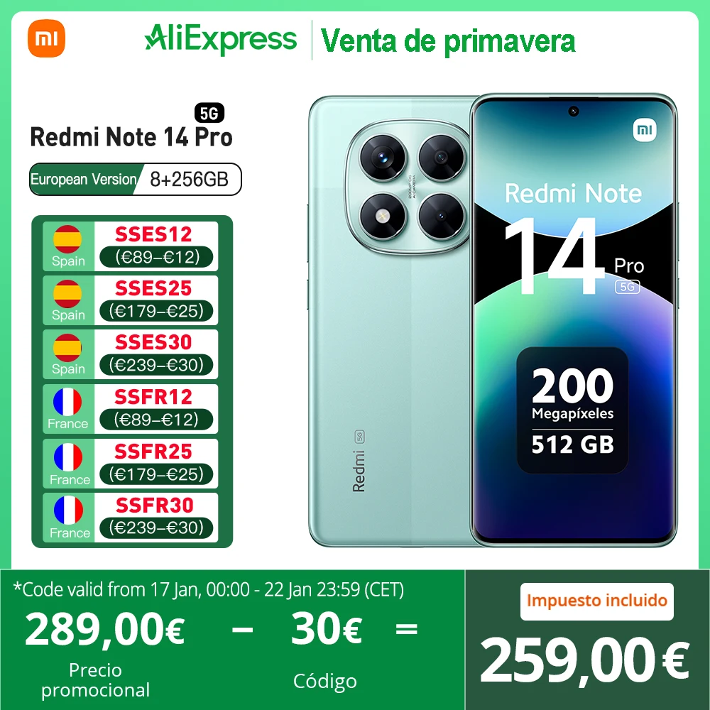 Xiaomi Redmi Note 14 Pro 5G European Version 256GB/512GB  MTK Dimensity 7300-Ultra 6.67