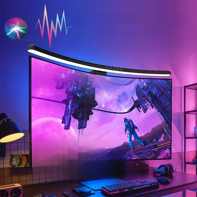 60cm RGB Monitor komputerowy listwa świetlna ekran USB lampy wiszące bezstopniowe przyciemnianie oświetlenie biurka lampa do nauki gier e-sportowych — 2
