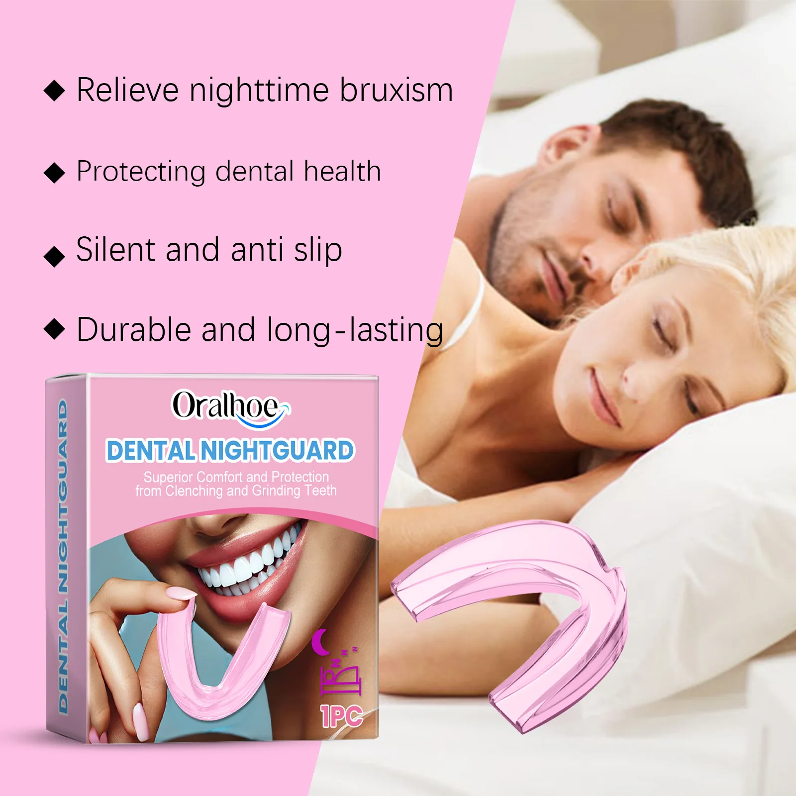 Oralhoe 1pc 歯科ナイトガード研削歯保護口腔衛生ケア抗いびきシリコーン歯科リテーナー夜の歯ガード