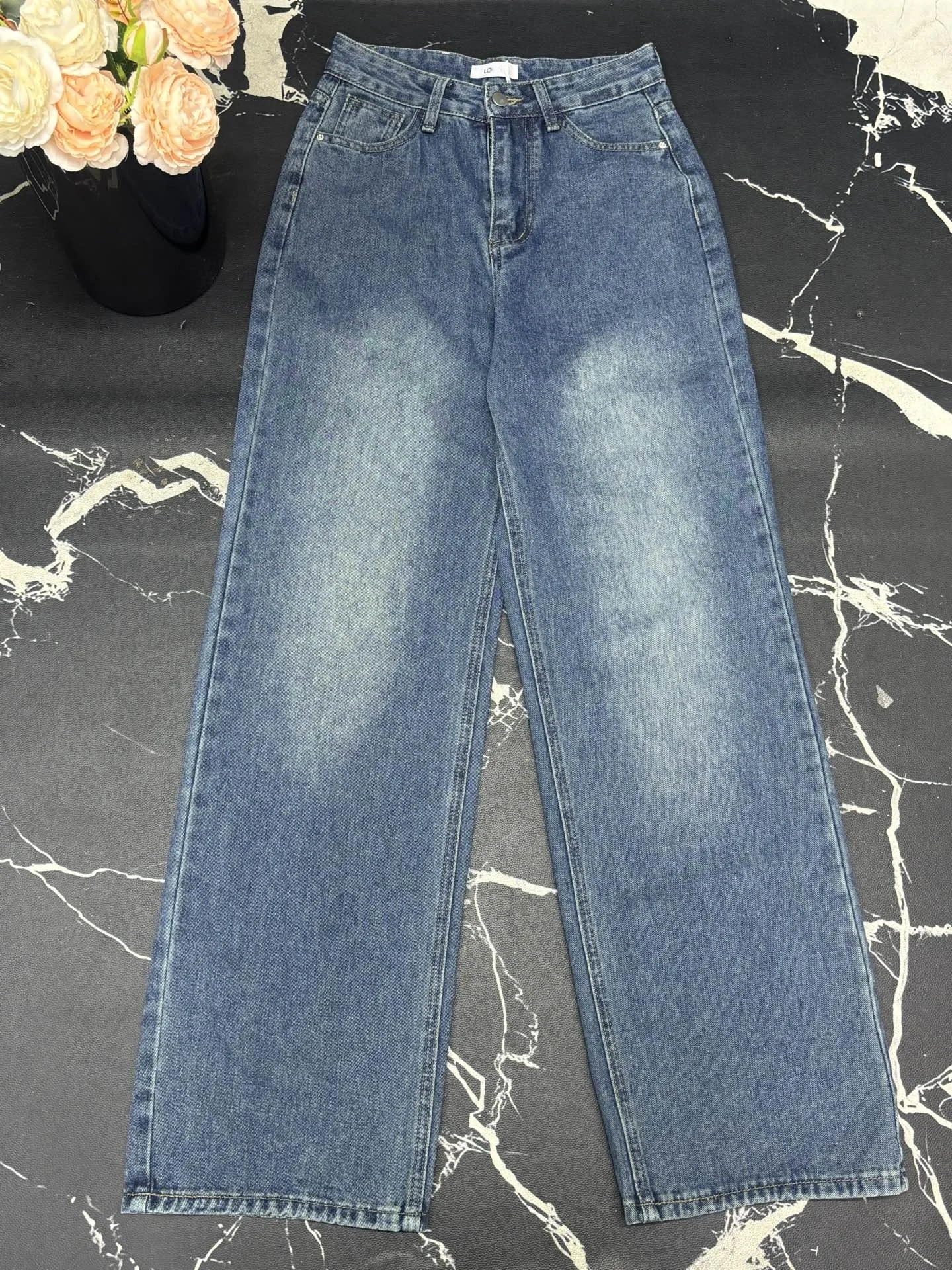 

2025 New Denim Jeans Solid Pockets Buttons Fashionable Versatile Slimming Figure-hugging Spring Summer