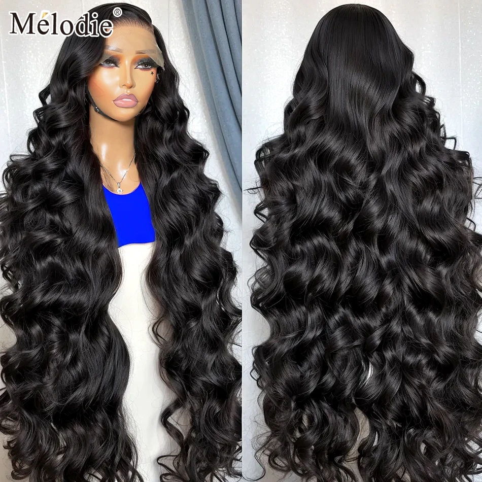 Melodie 30 Inch Body Wave 13x6 13x4 HD Lace Front Human Hair Wig Water Wave Pre Plucked Lace Frontal Wig For Women 220 Density