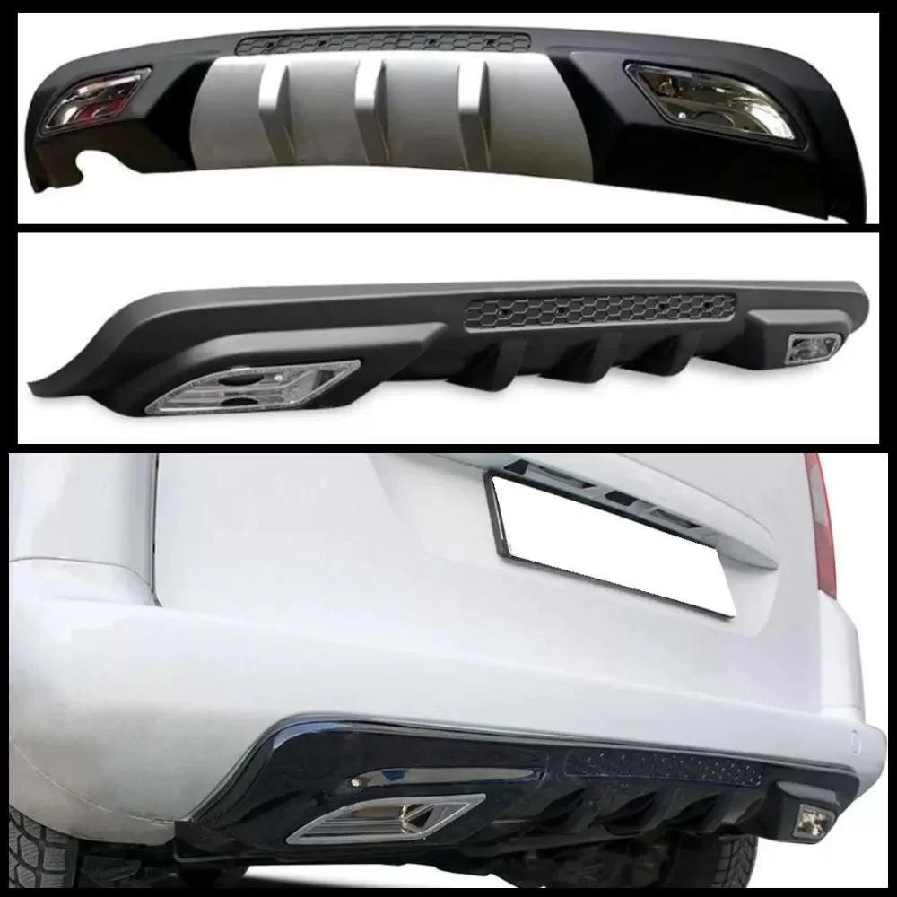 For Peugeot Partner Tepee 2008-2018 Car Rear Bumper Diffuser Black ABS Plastic Car-Styling Spoiler Deflector BodyKit Splitter