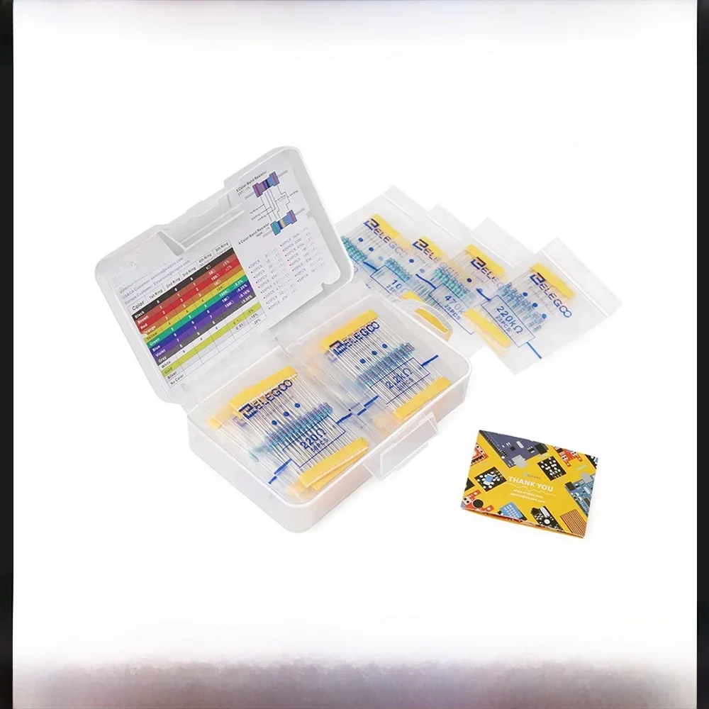 ELEGOO 17 Valeurs 1% Résistance Kit Wieshamm0 Ohm-1M Ohm (Pack de 525) Conforme RoHS