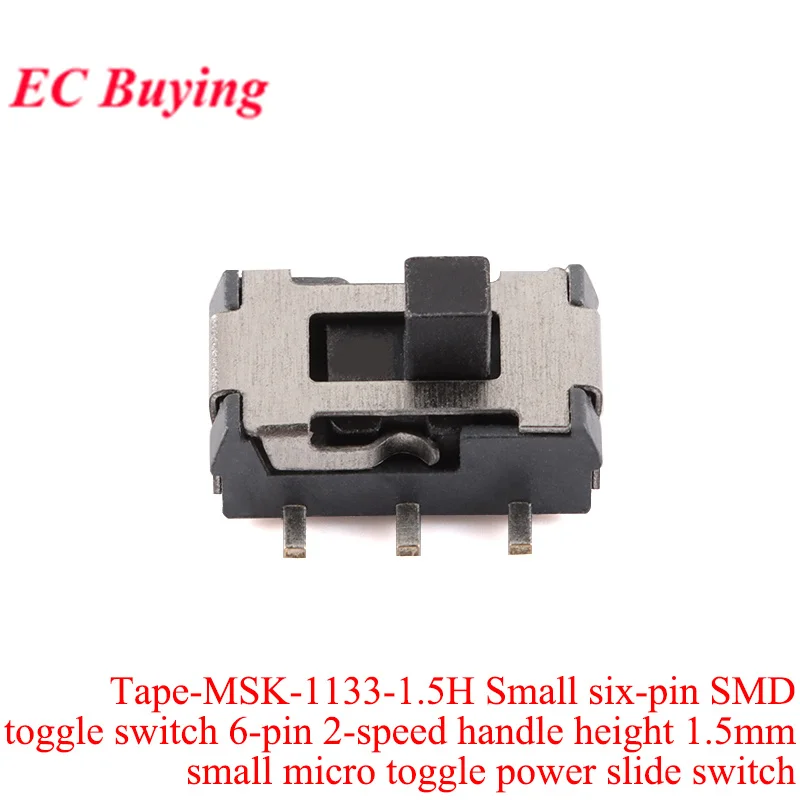 5–100 Stück Mikro-Power-Kippschalter, DIP-Ein/Aus, 1P2T, SPDT, SMD-Kippschiebeschalter, ein- und zweireihig, direkt eingesetzt, horizontal – Detail 6