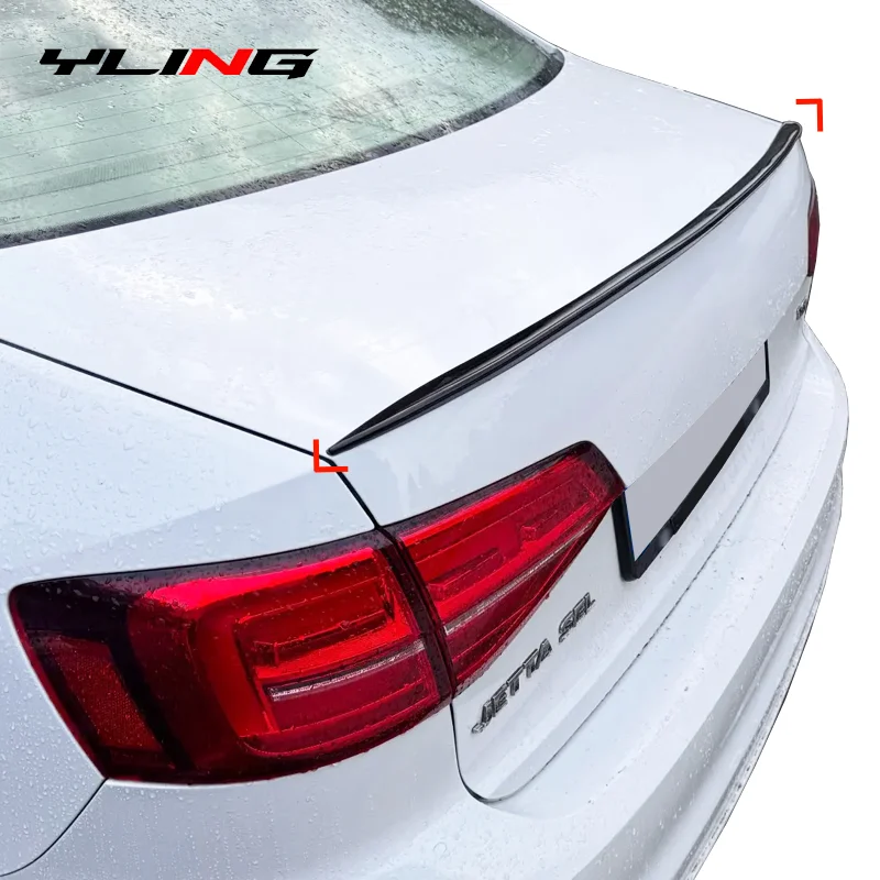 For VW Accessories Volkswagen Jetta Mk6 Passat B8 CC Viptus 2011-2017 Car Rear Trunk Spoiler Boot Wing Glossy Black Soft Rubber